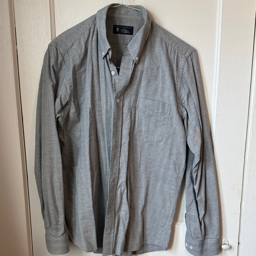 Classic Gray Button-Down Shirt for Men